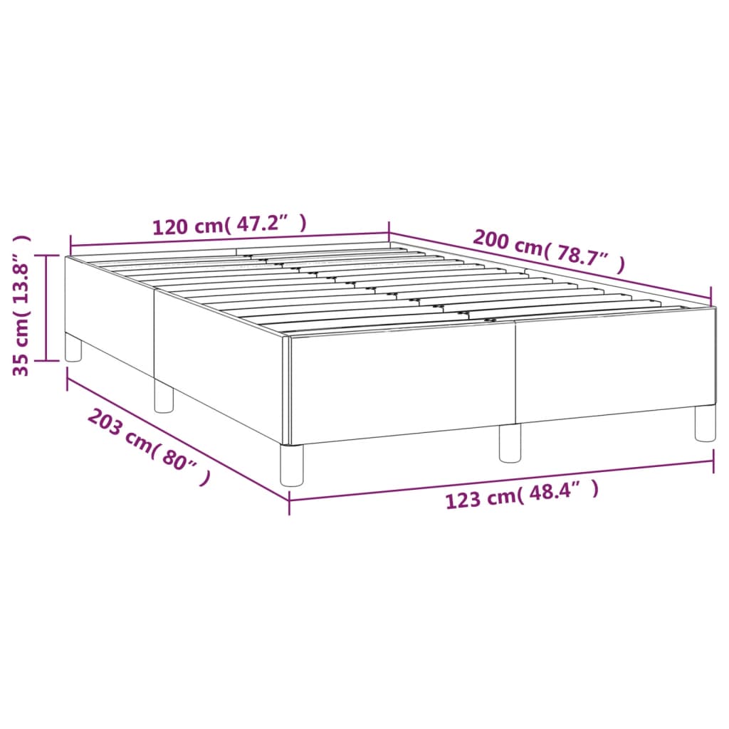 Bedframe stof lichtgrijs 120x200 cm