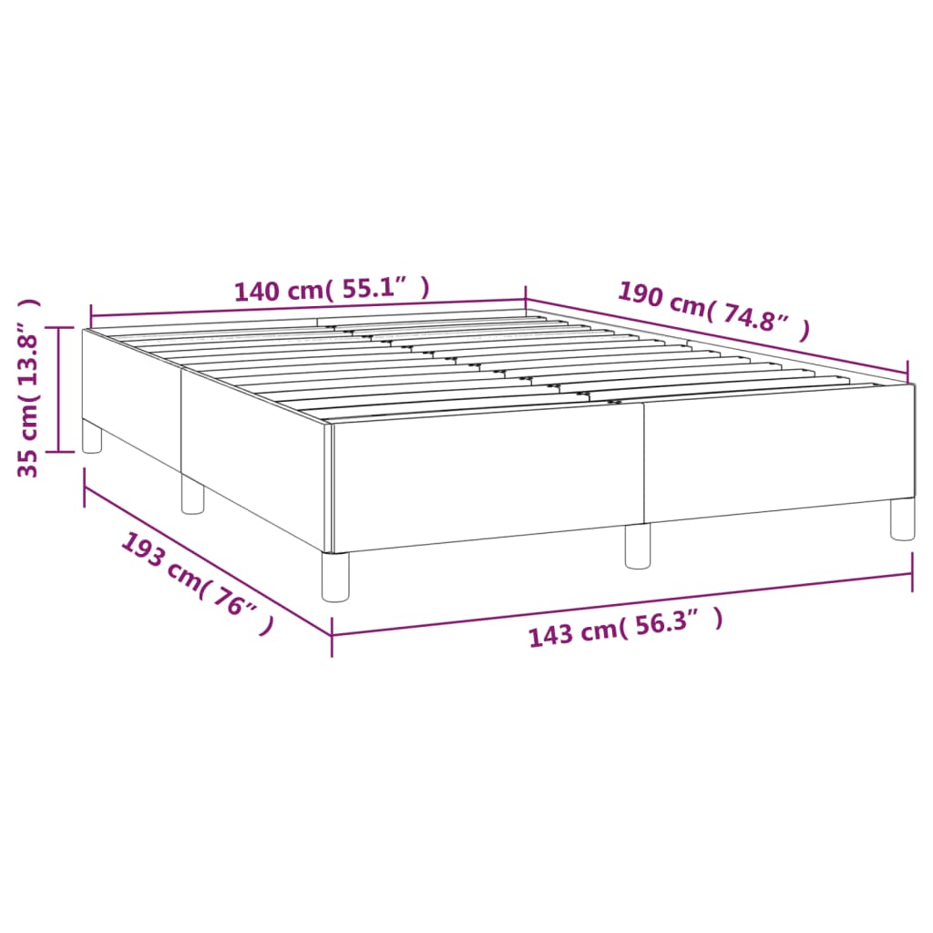 Bedframe stof lichtgrijs 140x190 cm