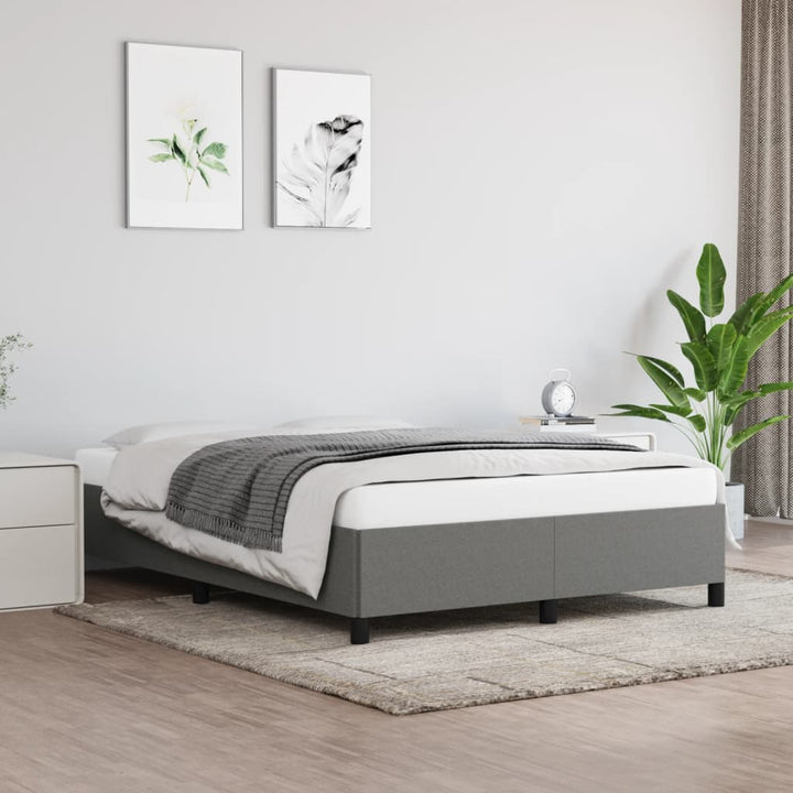 Bedframe stof donkergrijs 140x190 cm