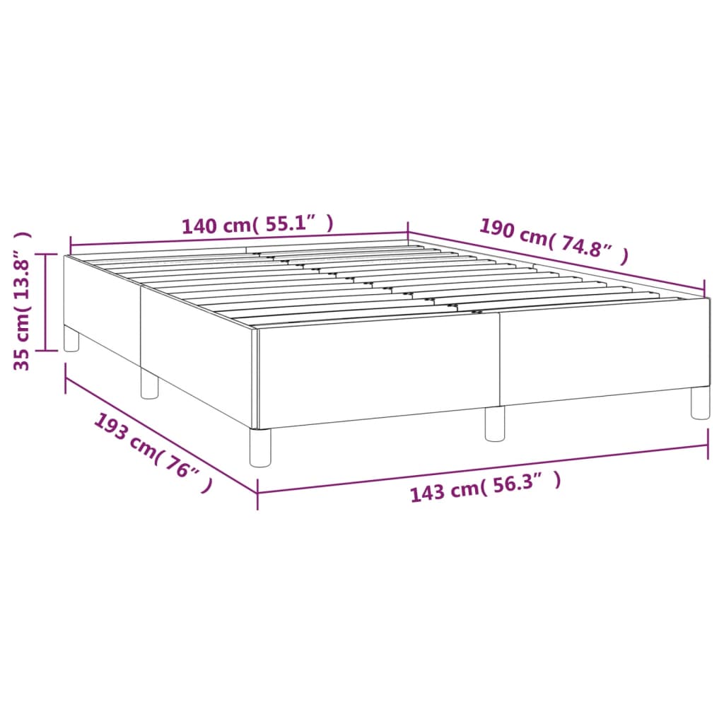 Bedframe stof taupe 140x190 cm