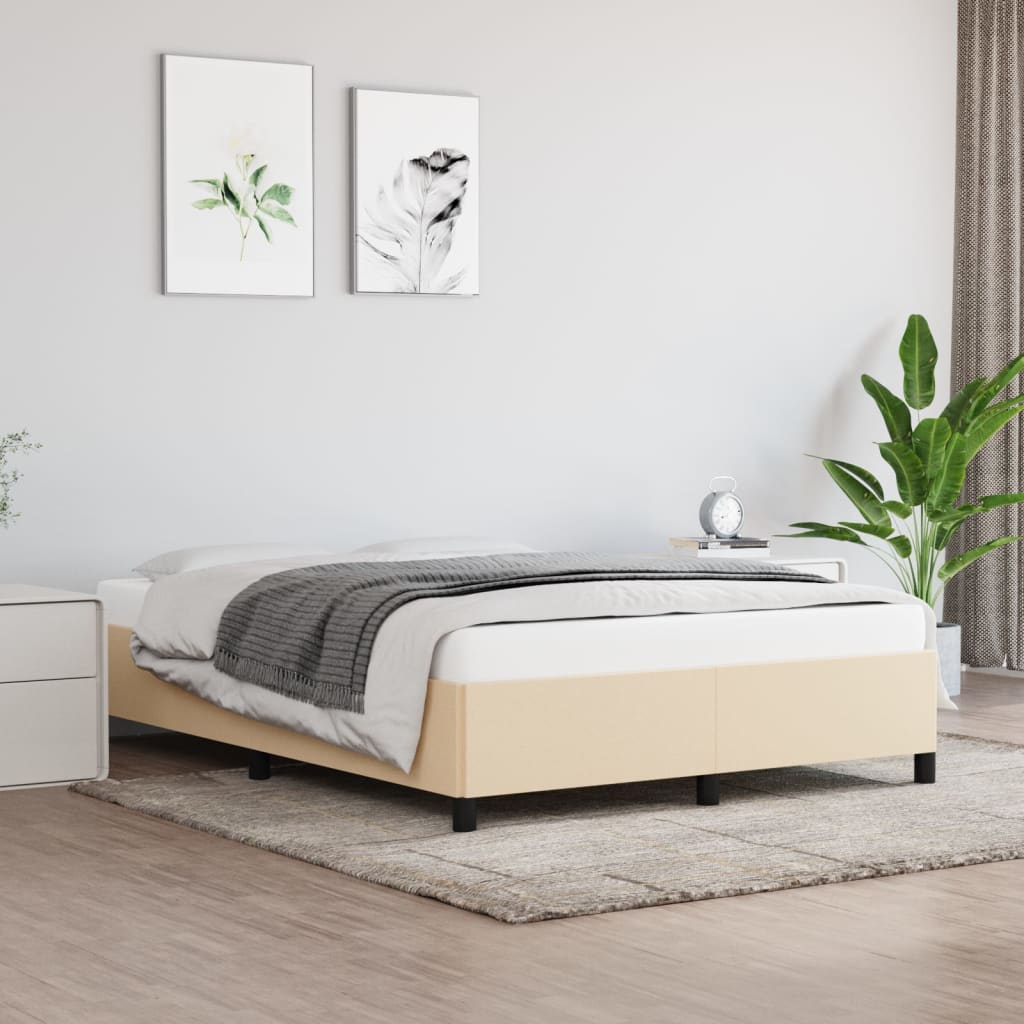 Bedframe stof crèmekleurig 140x190 cm