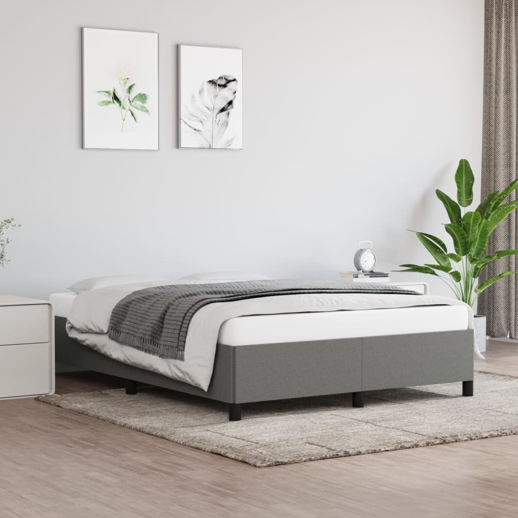 Bedframe stof donkergrijs 140x200 cm