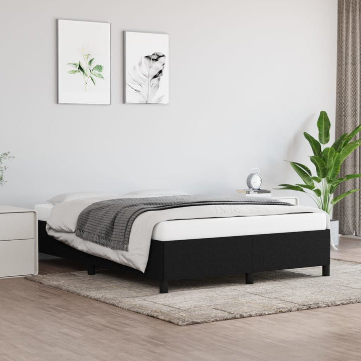 Bedframe stof zwart 140x200 cm