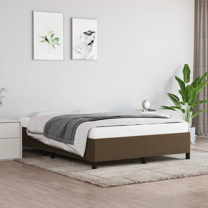 Bedframe stof donkerbruin 140x200 cm