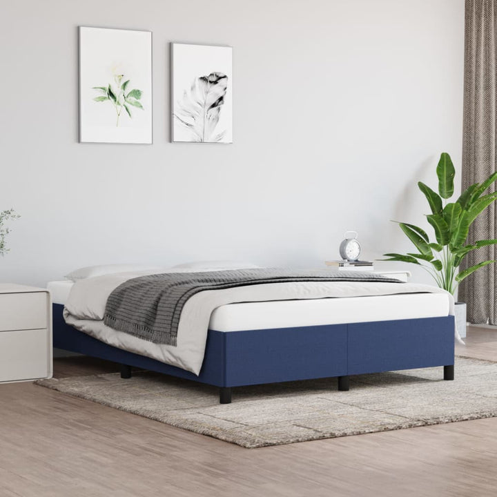 Bedframe stof blauw 140x200 cm