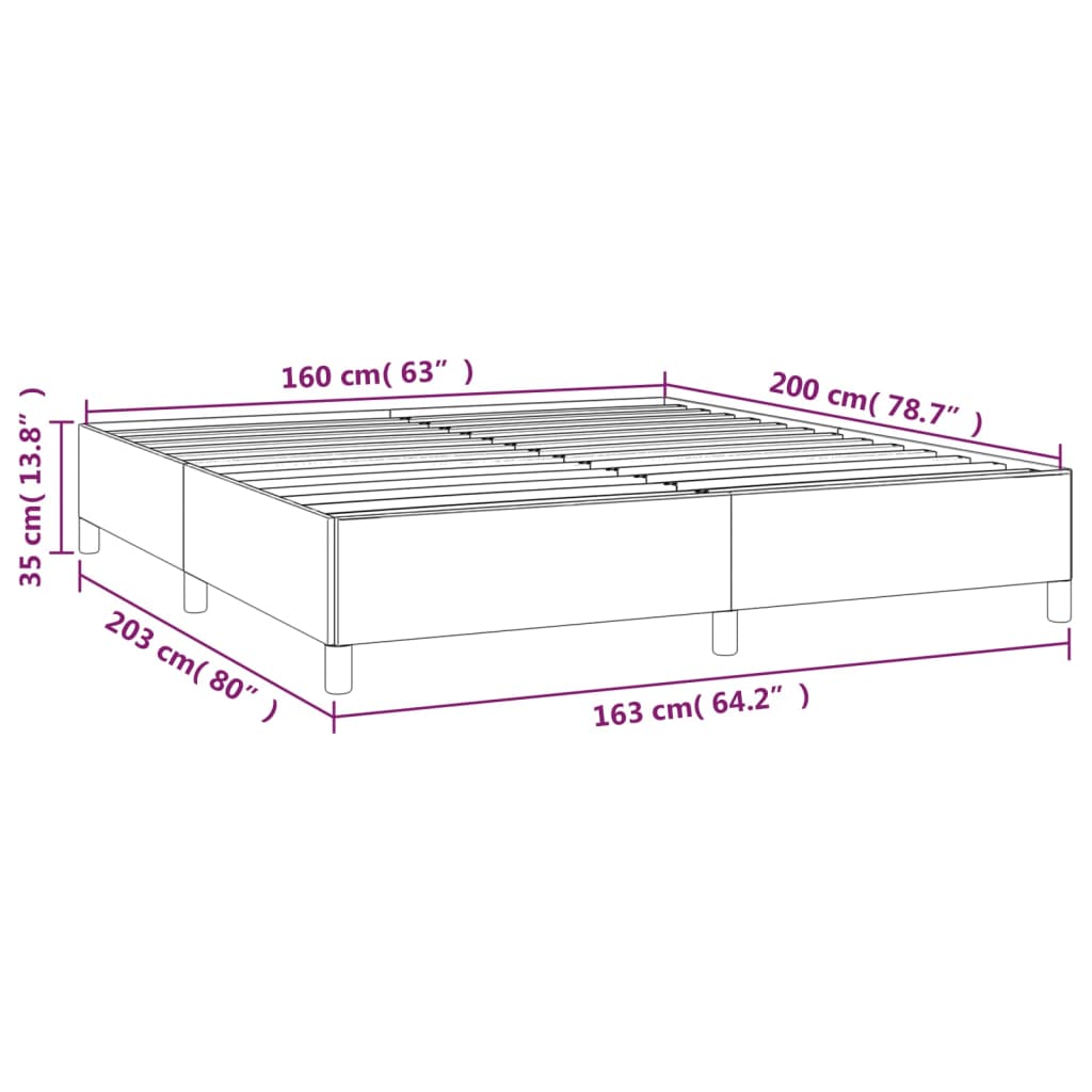 Bedframe stof zwart 160x200 cm