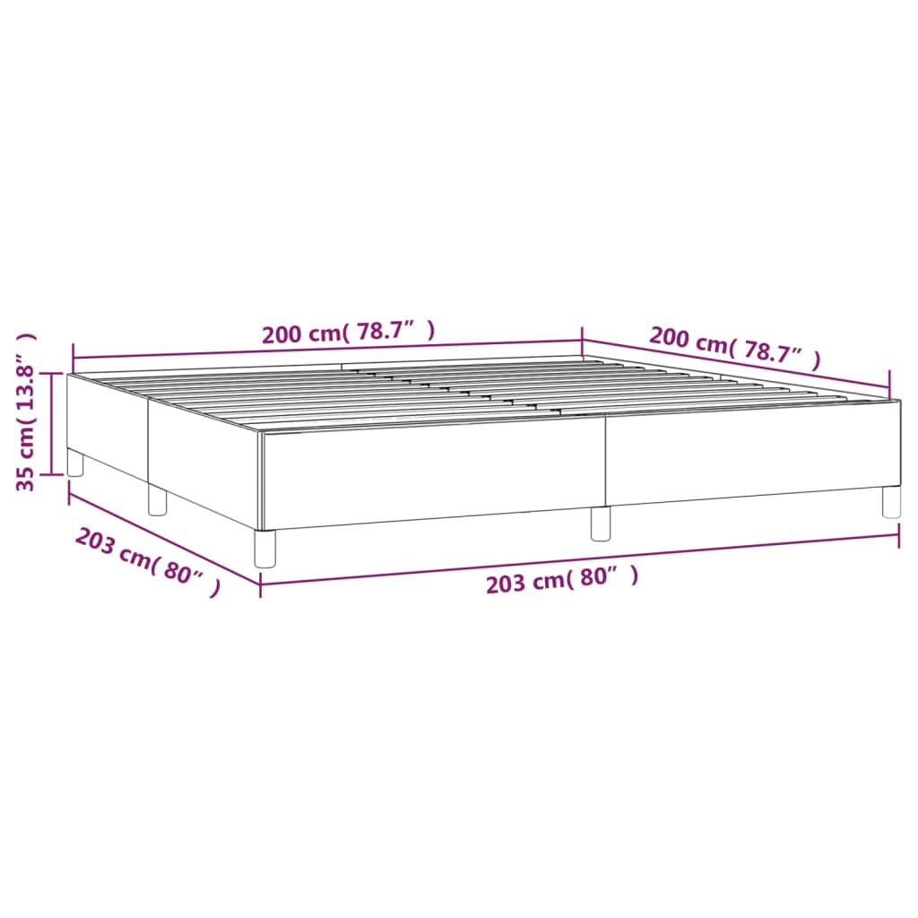 Bedframe stof donkergrijs 200x200 cm