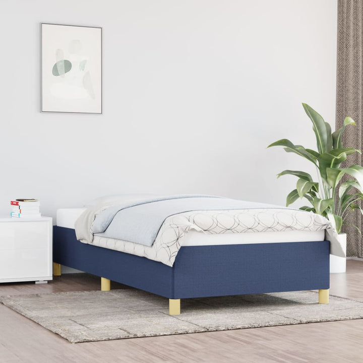 Bedframe stof blauw 90x200 cm