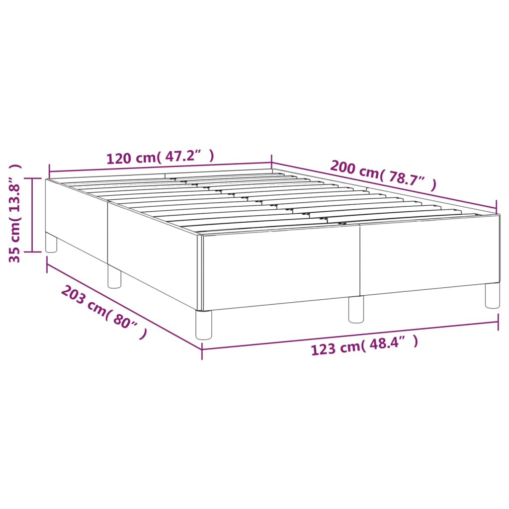 Bedframe stof taupe 120x200 cm