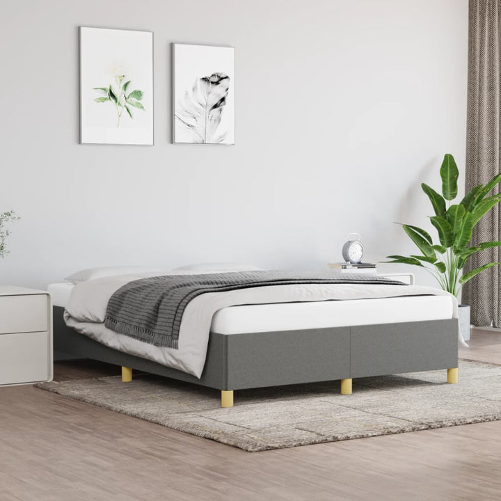 Bedframe stof donkergrijs 140x190 cm