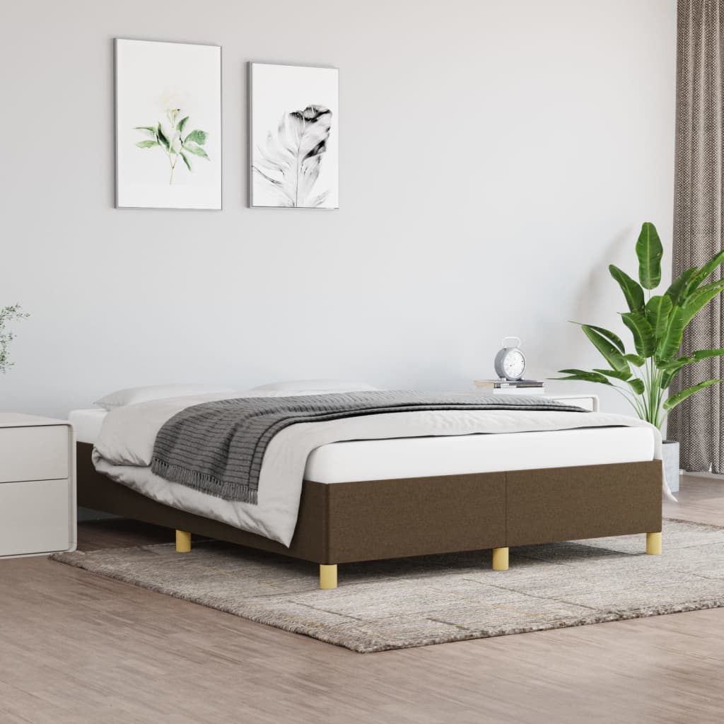 Bedframe stof donkerbruin 140x190 cm