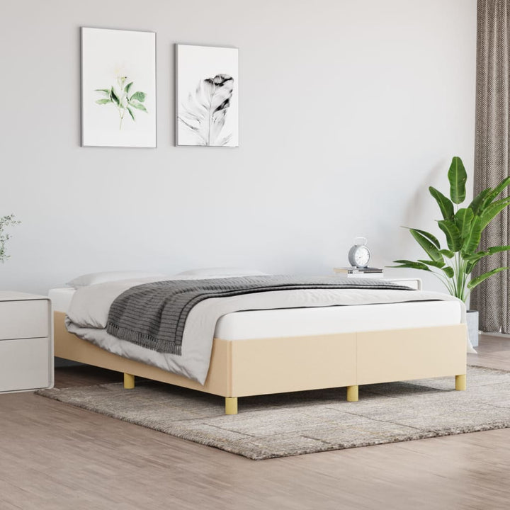 Bedframe stof crèmekleurig 140x190 cm