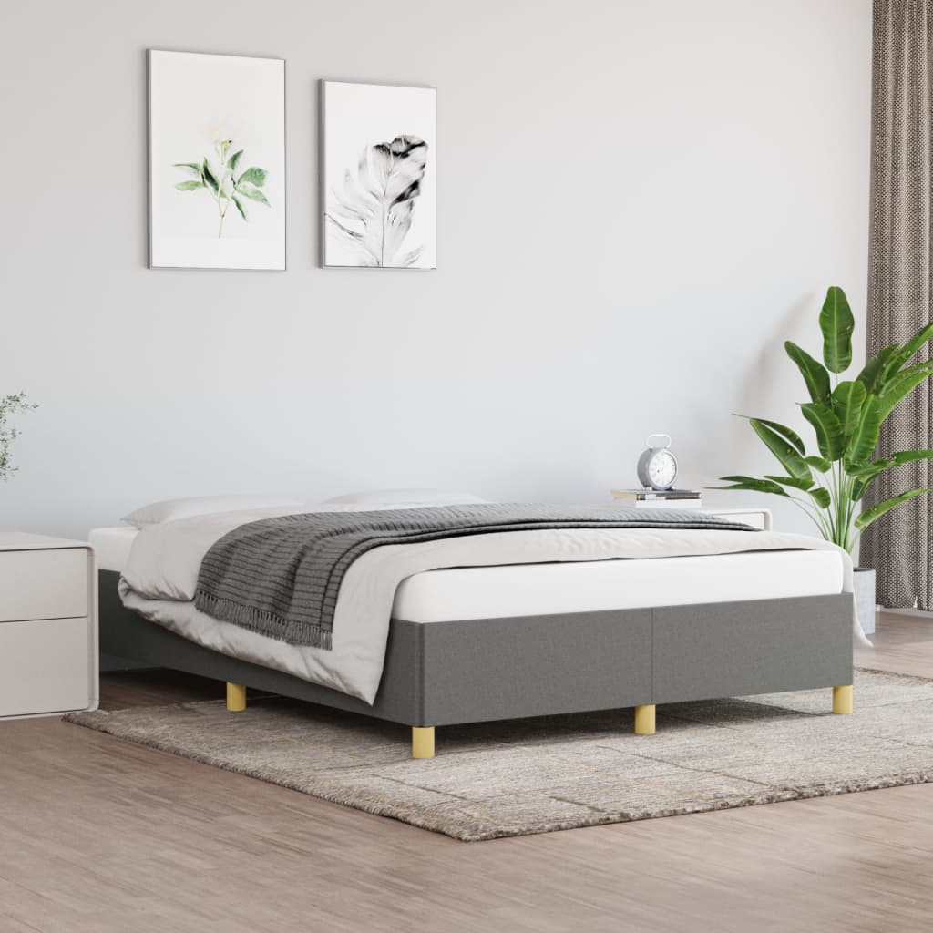 Bedframe stof donkergrijs 140x200 cm