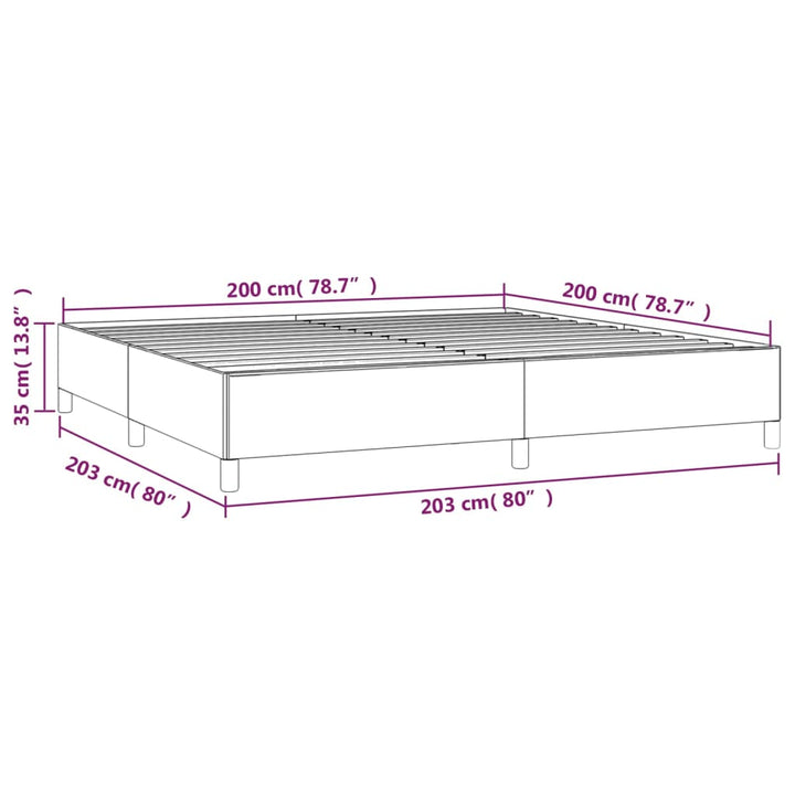 Bedframe stof lichtgrijs 200x200 cm