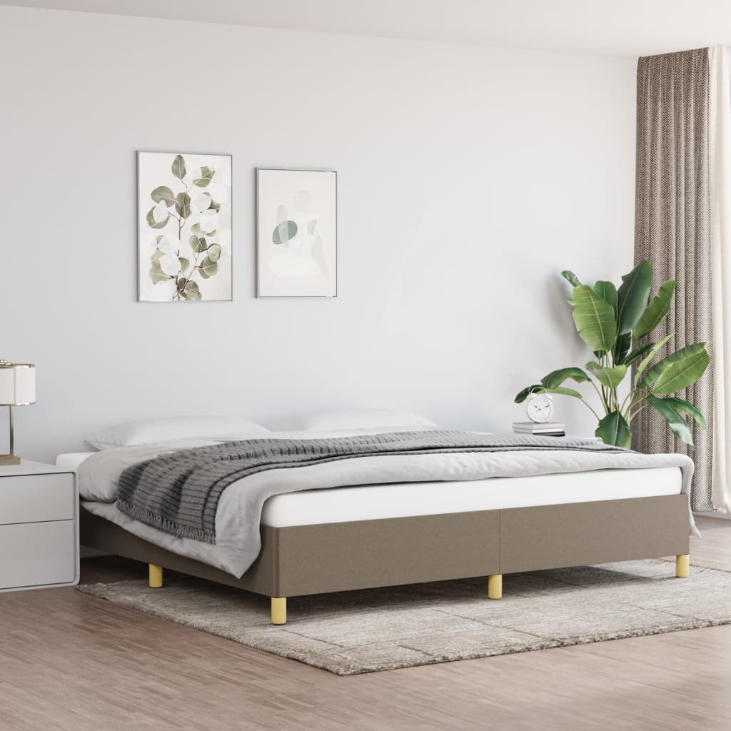 Bedframe stof taupe 200x200 cm