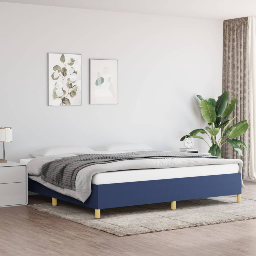 Bedframe stof blauw 200x200 cm