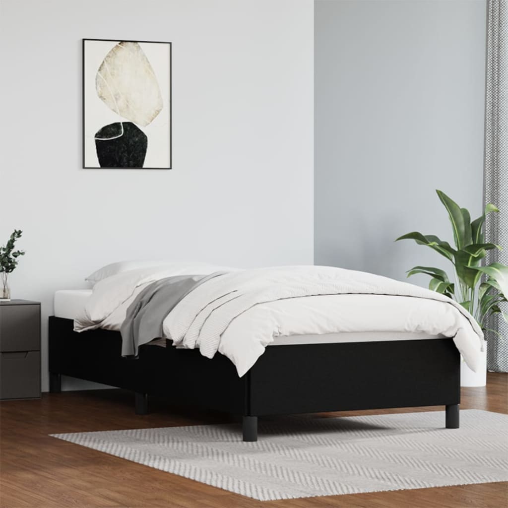 Bedframe kunstleer zwart 90x190 cm