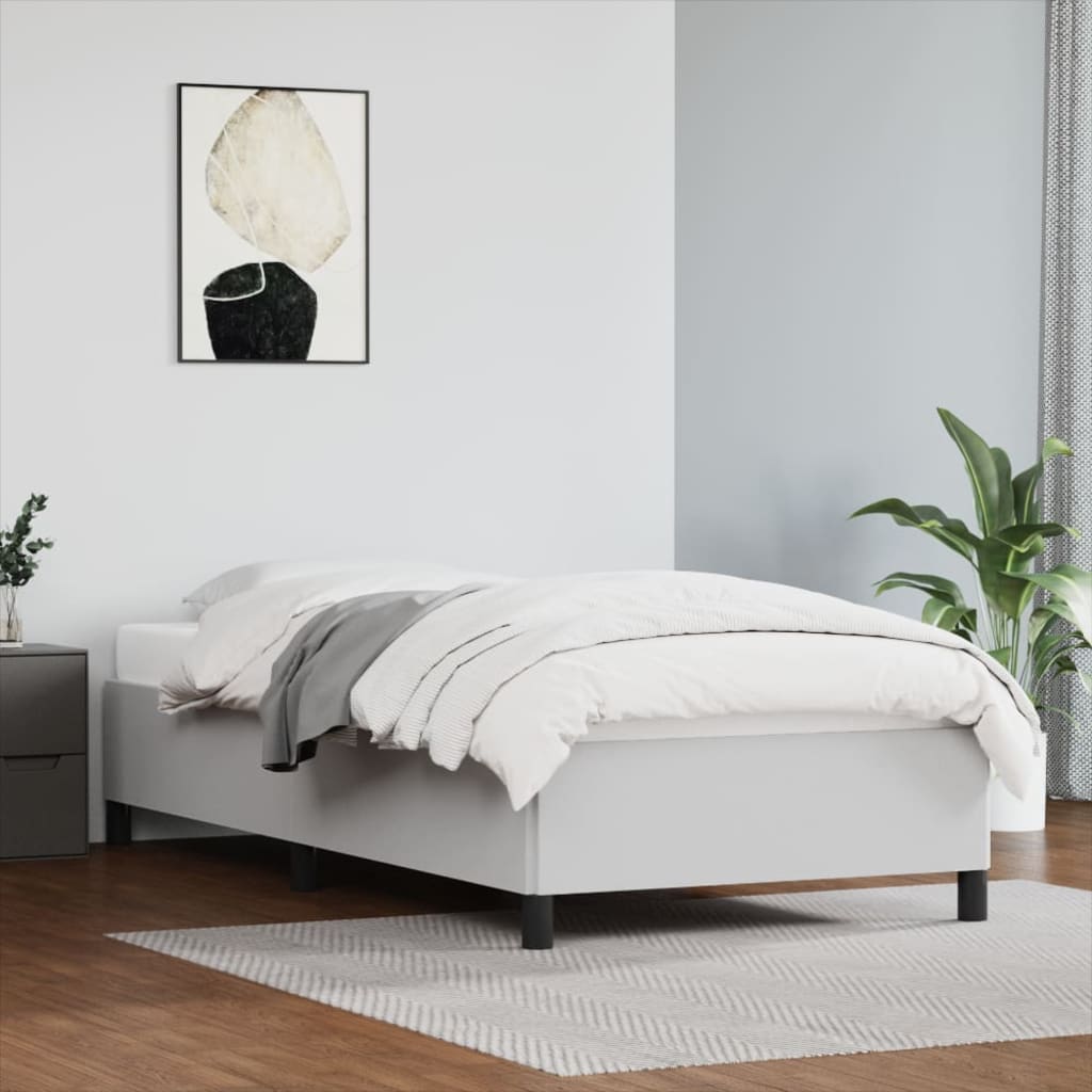 Bedframe kunstleer wit 90x200 cm