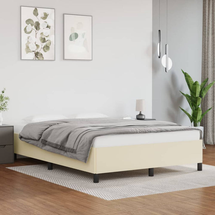 Bedframe kunstleer crèmekleurig 140x200 cm