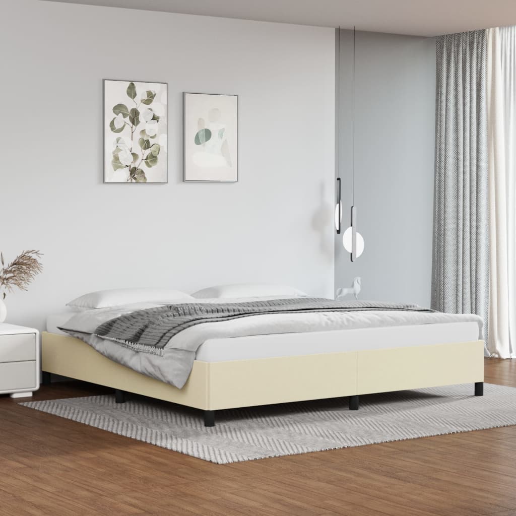 Bedframe kunstleer crèmekleurig 200x200 cm