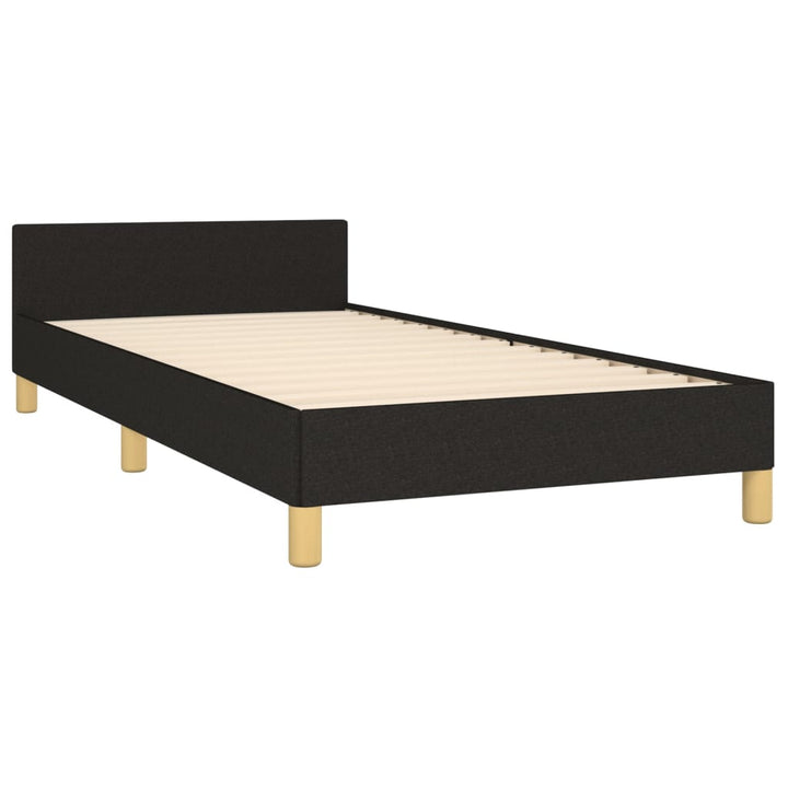 Bedframe met hoofdbord stof zwart 80x200 cm