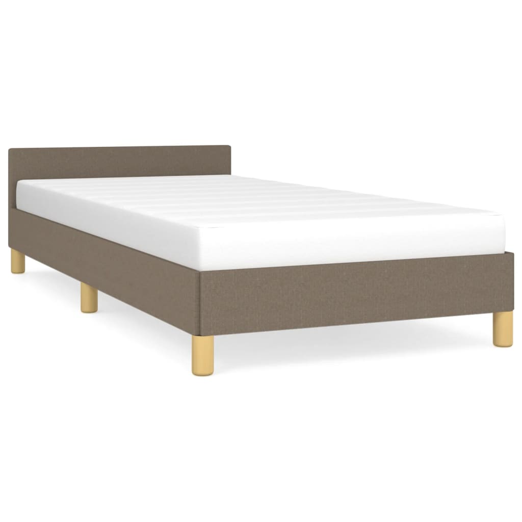 Bedframe met hoofdeinde stof taupe 90x200 cm