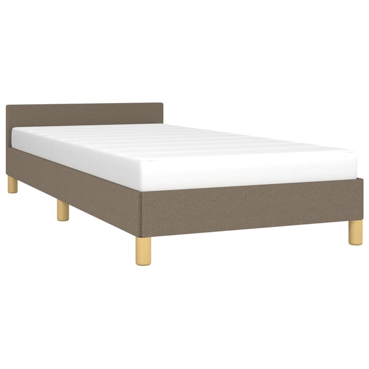 Bedframe met hoofdeinde stof taupe 90x200 cm