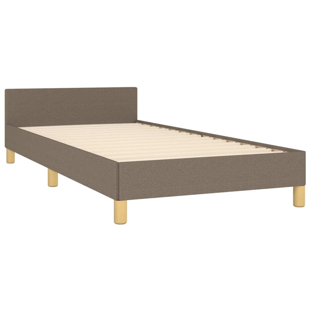 Bedframe met hoofdeinde stof taupe 90x200 cm