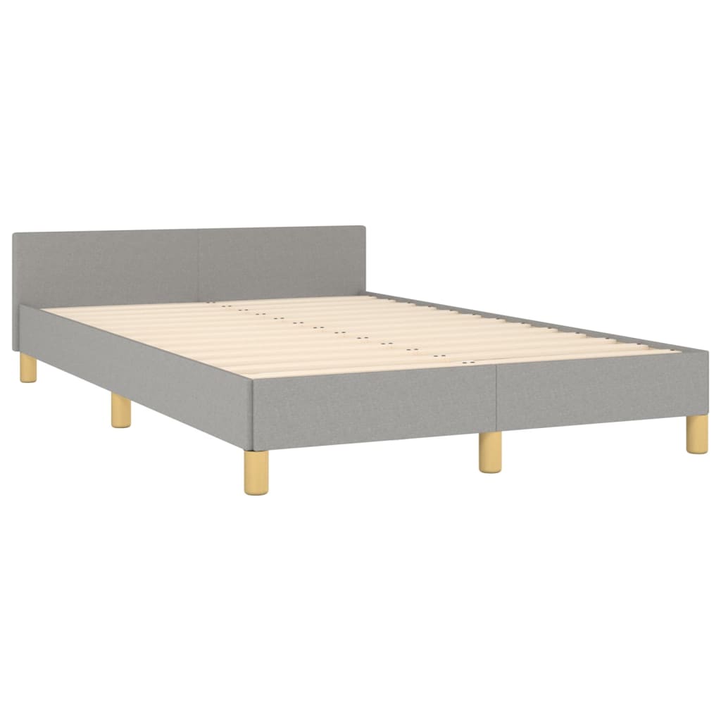 Bedframe met hoofdeinde stof lichtgrijs 120x200 cm