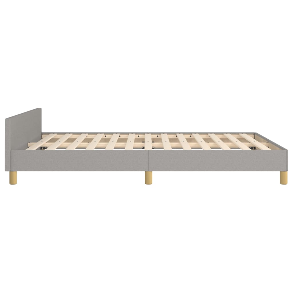 Bedframe met hoofdeinde stof lichtgrijs 140x200 cm