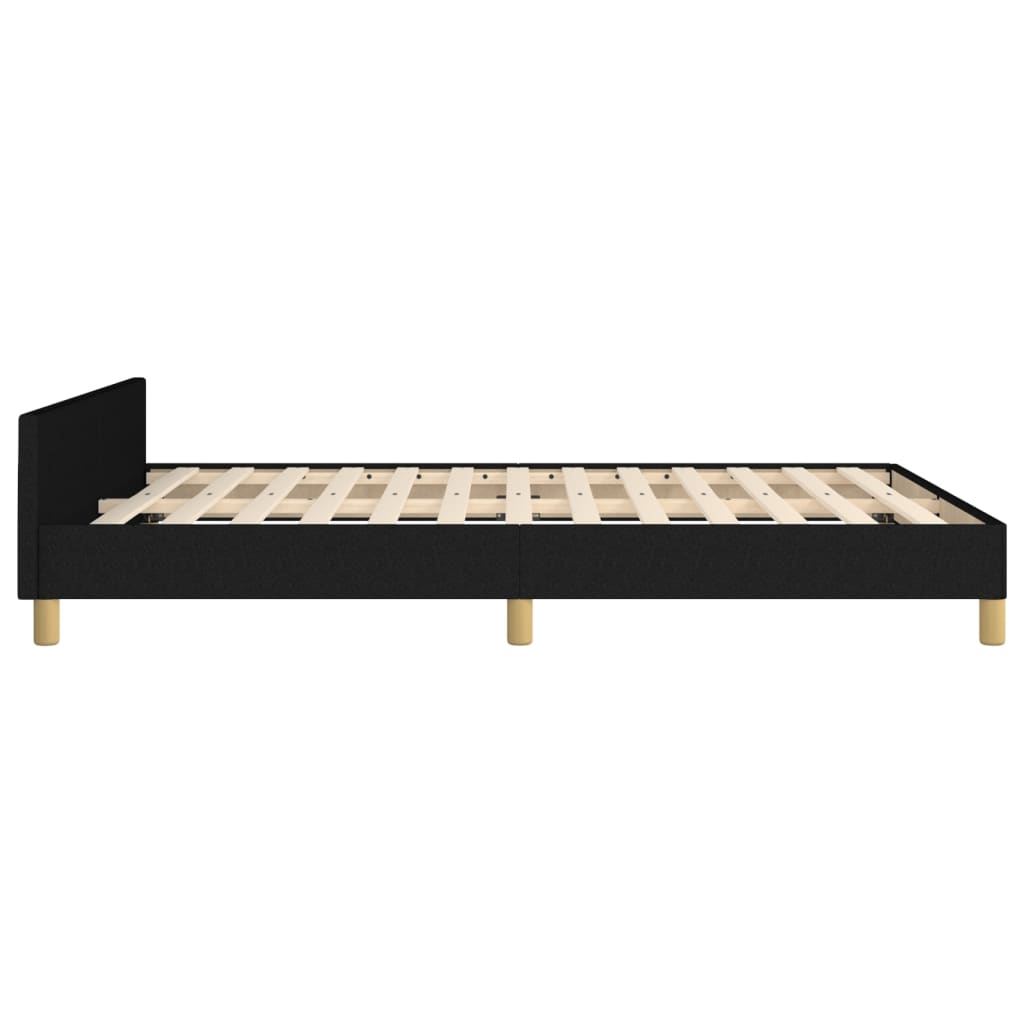 Bedframe met hoofdeinde stof zwart 140x200 cm