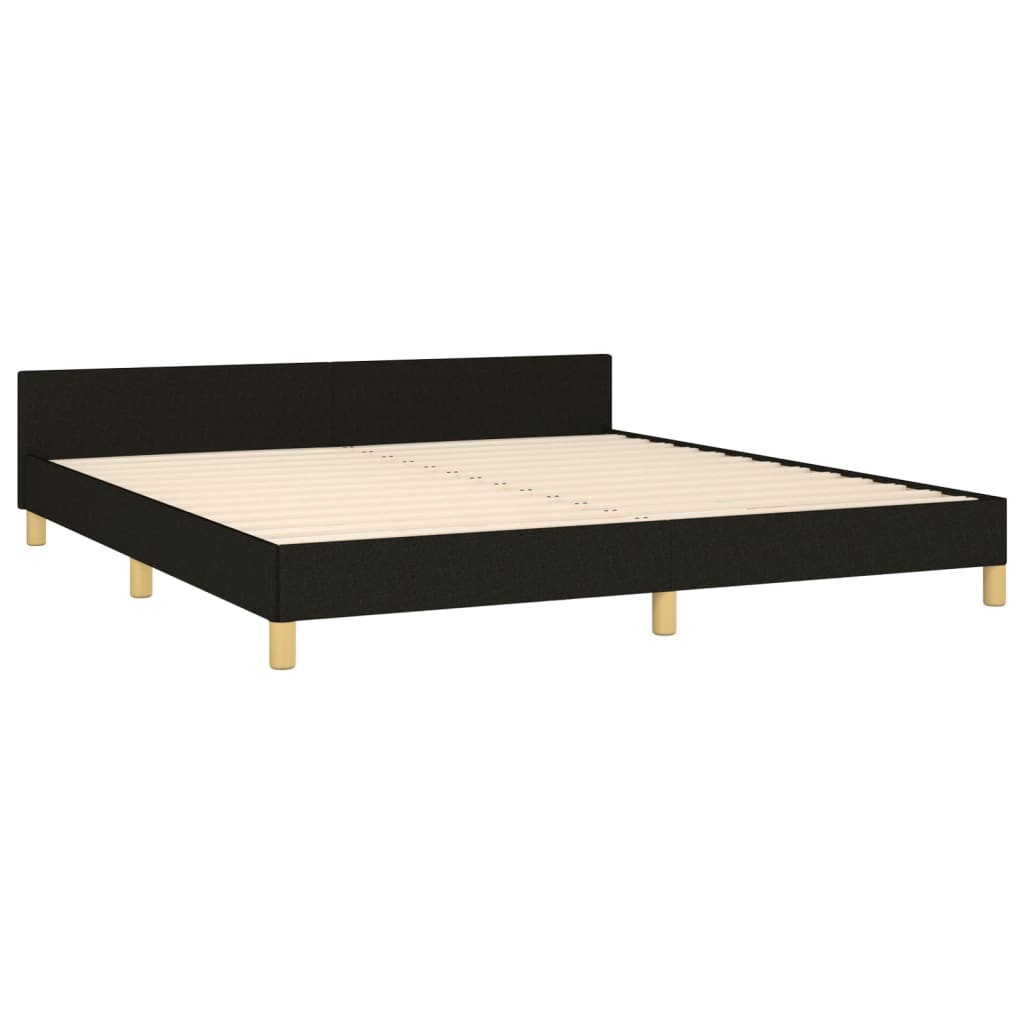 Bedframe met hoofdeinde stof zwart 160x200 cm