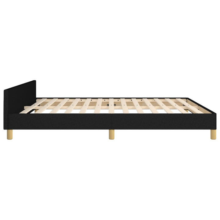 Bedframe met hoofdeinde stof zwart 160x200 cm