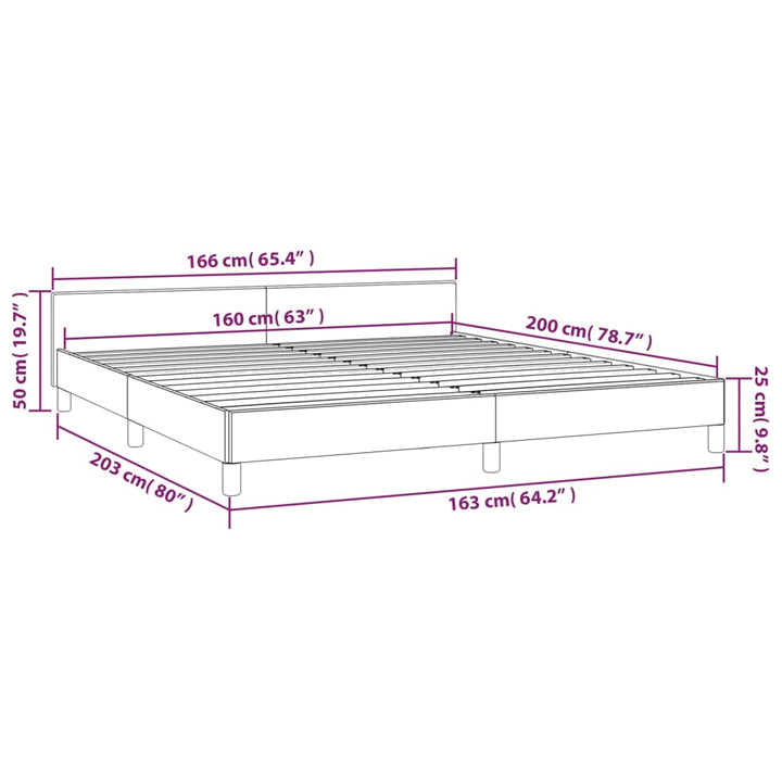 Bedframe met hoofdeinde stof zwart 160x200 cm