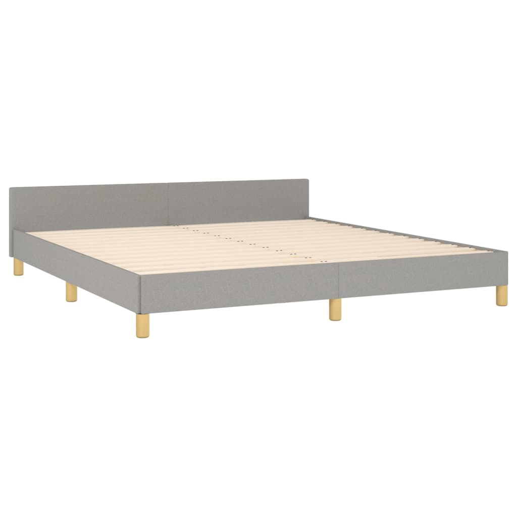 Bedframe met hoofdeinde stof lichtgrijs 180x200 cm