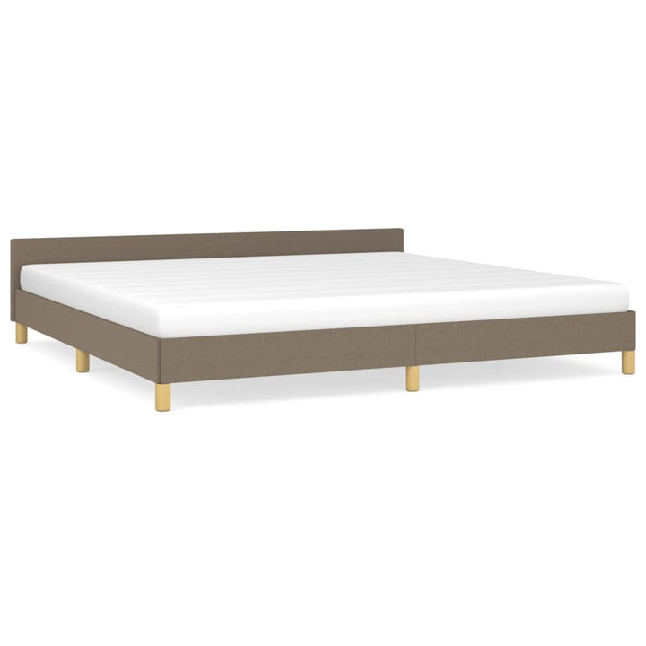 Bedframe met hoofdeinde stof taupe 200x200 cm