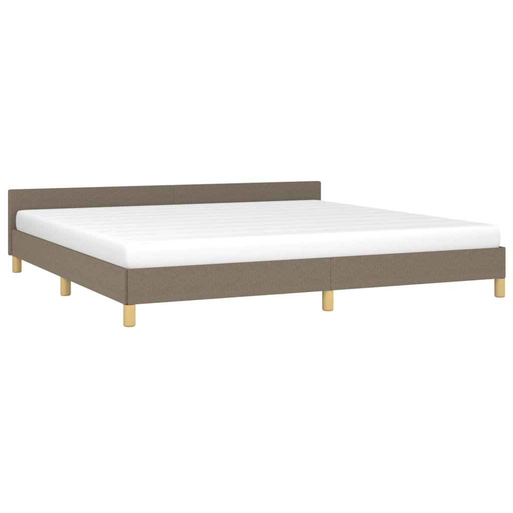 Bedframe met hoofdeinde stof taupe 200x200 cm