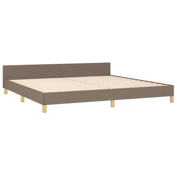 Bedframe met hoofdeinde stof taupe 200x200 cm