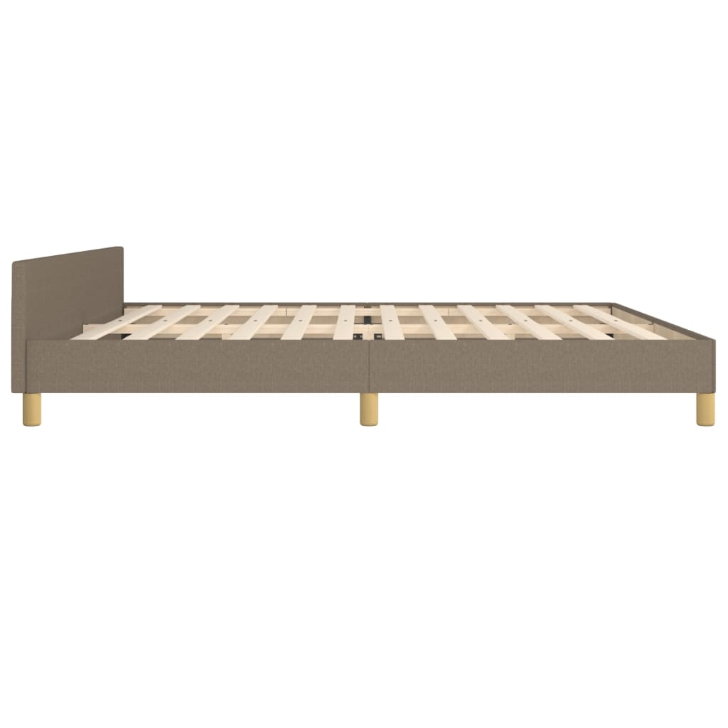 Bedframe met hoofdeinde stof taupe 200x200 cm