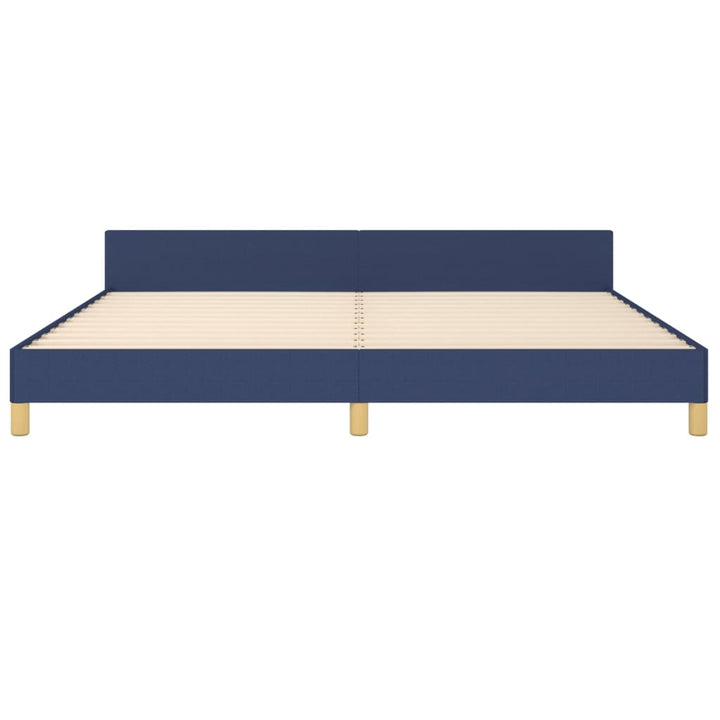 Bedframe met hoofdeinde stof blauw 200x200 cm