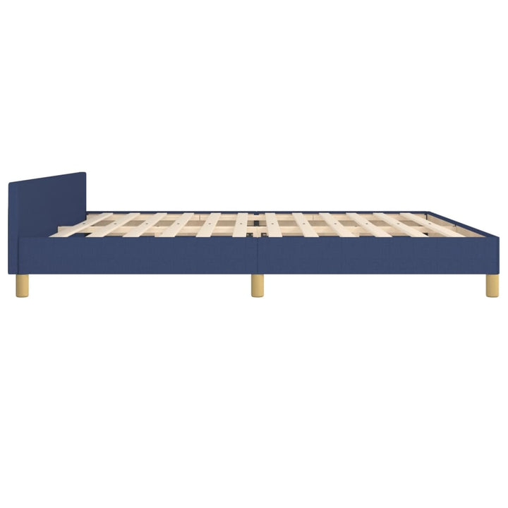 Bedframe met hoofdeinde stof blauw 200x200 cm