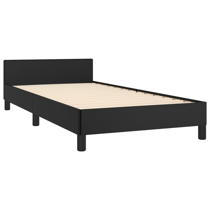 Bedframe met hoofdbord kunstleer zwart 80x200 cm