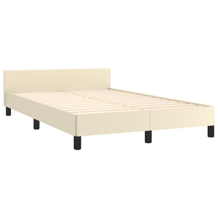 Bedframe met hoofdbord kunstleer crèmekleurig 120x200 cm