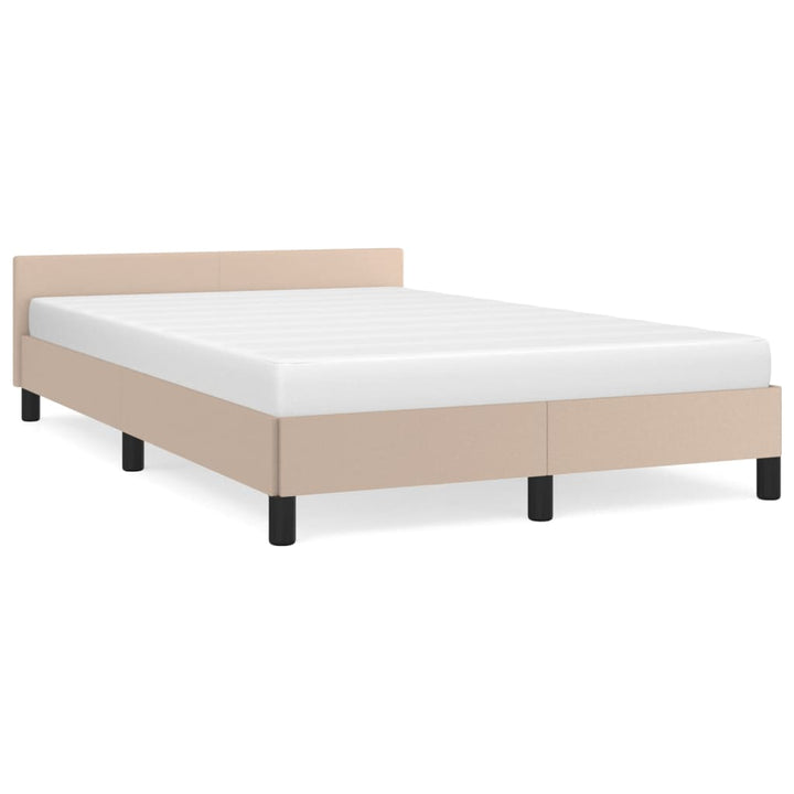 Bedframe met hoofdbord kunstleer cappuccinokleurig 120x200 cm