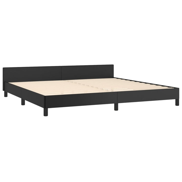 Bedframe met hoofdeinde kunstleer zwart 200x200 cm