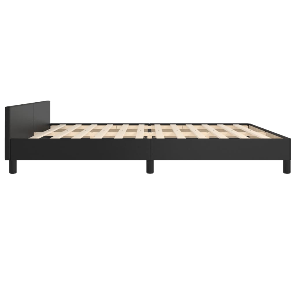 Bedframe met hoofdeinde kunstleer zwart 200x200 cm