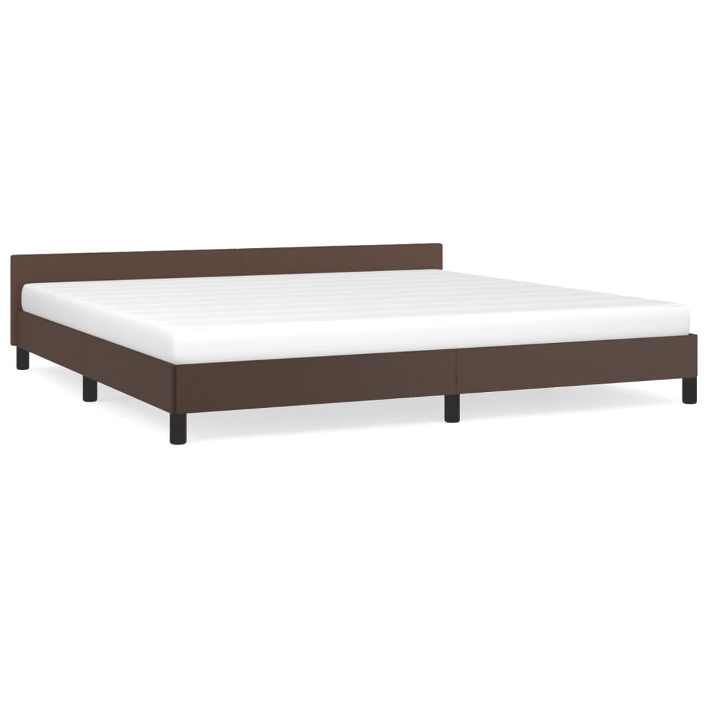 Bedframe met hoofdbord kunstleer bruin 200x200 cm