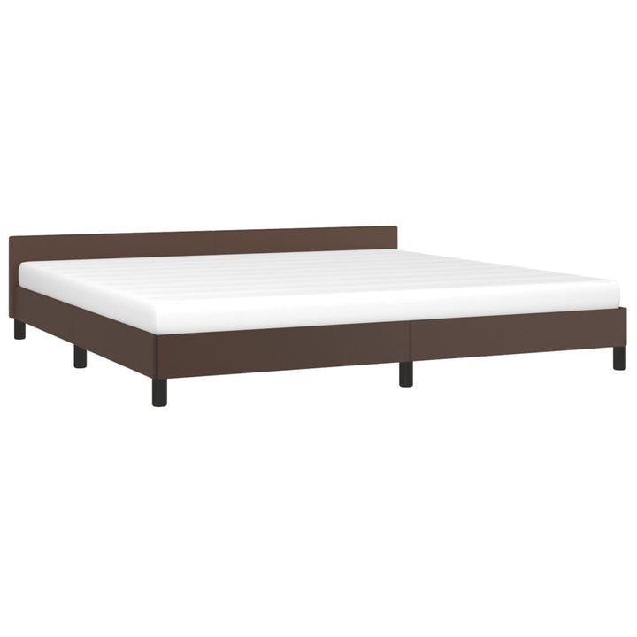 Bedframe met hoofdbord kunstleer bruin 200x200 cm