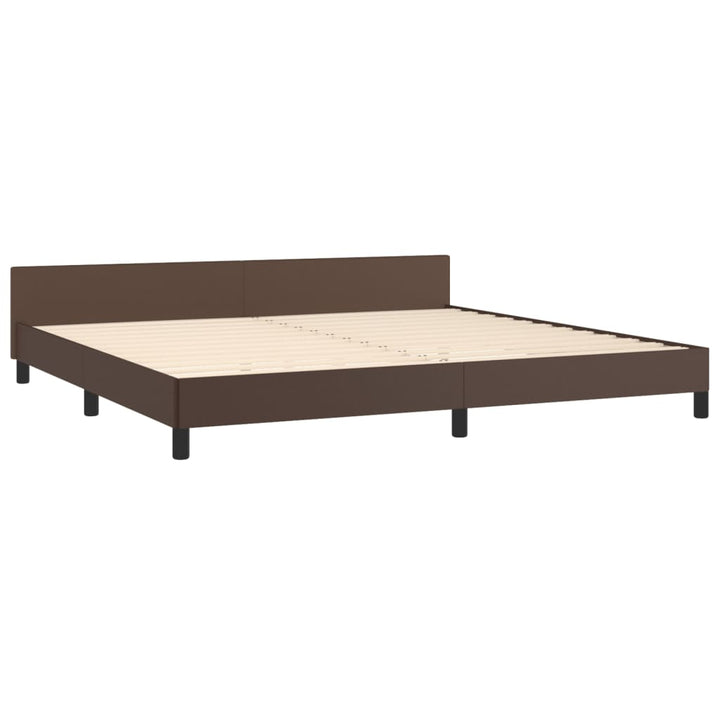 Bedframe met hoofdbord kunstleer bruin 200x200 cm