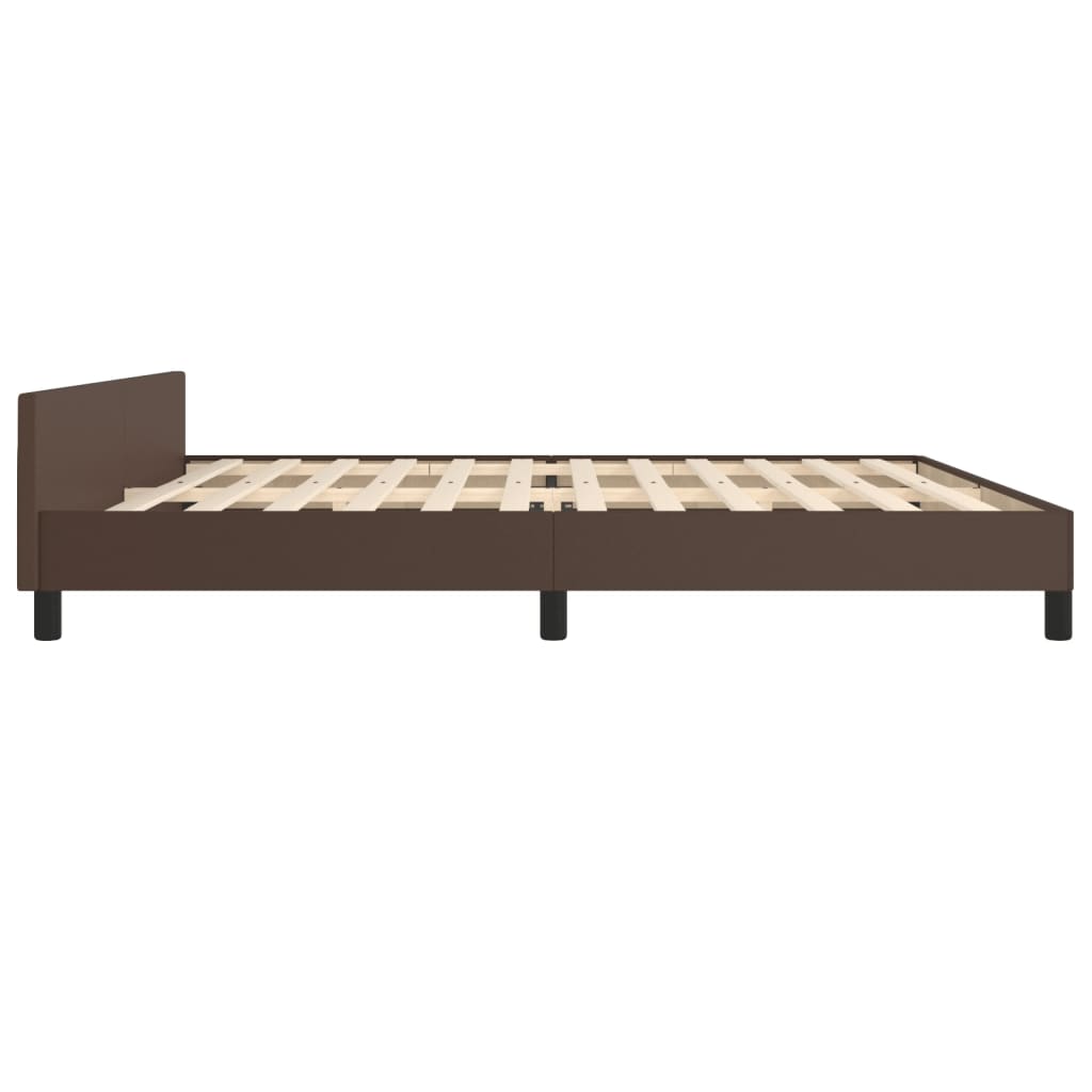 Bedframe met hoofdbord kunstleer bruin 200x200 cm